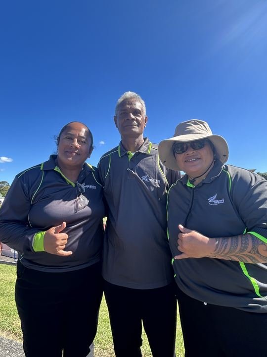 Officials all smiles at the track