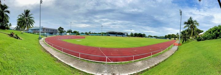 The track, looking round the 300m bend
