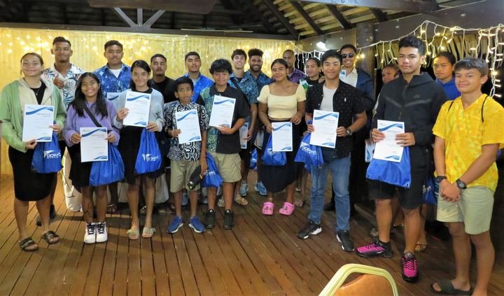 Young athletes with their certificates
