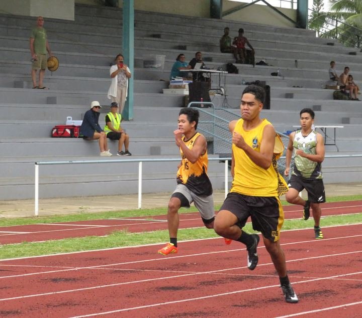 Sprinters powering down the track