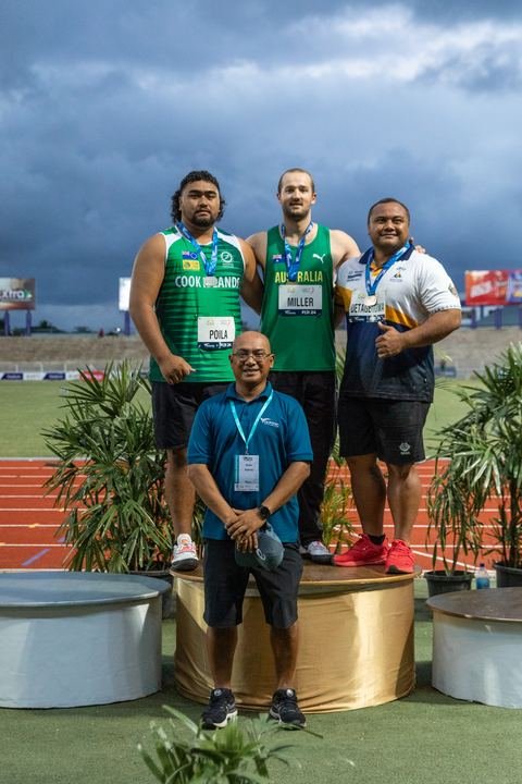 A Cook Islands athlete on the podium