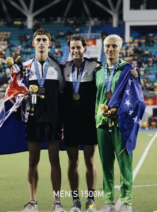 On the podium in the men's 1500m