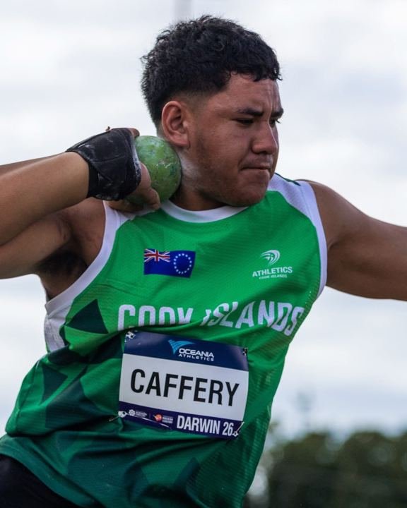 Leyon Caffery in the shot put in Darwin