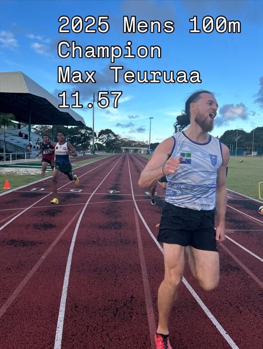 Max Teuruaa, 2025 men's 100m champion in 11.57