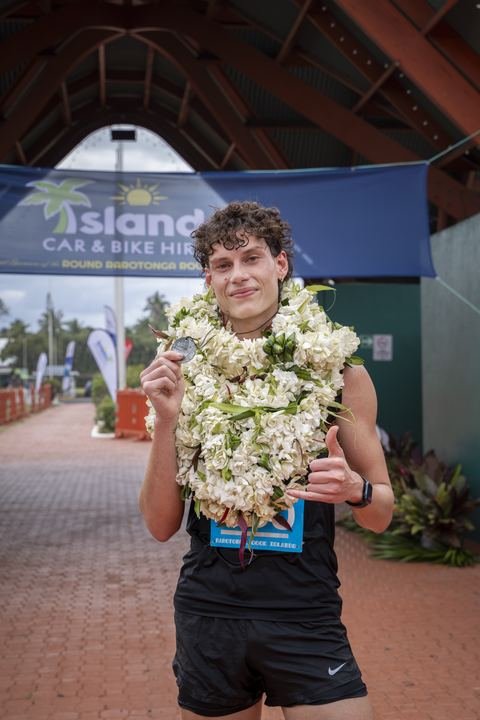 Jayden Ivaka Hunter after winning the 31km run in 2:03:16